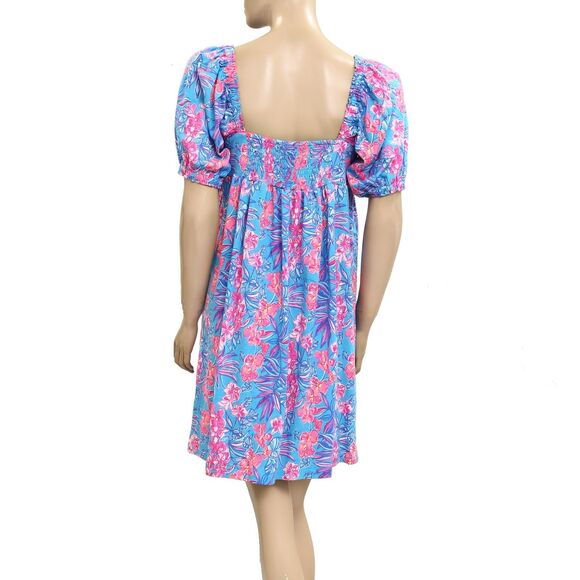 Lilly Pulitzer Delaney Short Sleeve Mini Dress Cumulus Blue Printed S-6 279602 - Picture 12 of 15